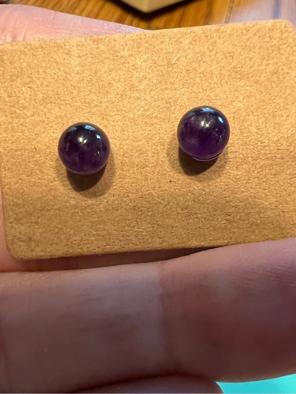 Purple Amethyst Round Stud Earrings - Classic Gemstone Jewelry